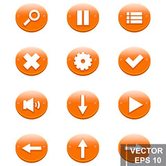 Button. Game. A cartoon. Congratulations. For your design. Vector conceptual illustration.
