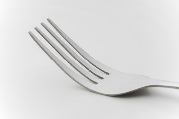 cutlery fork and spoon over white background