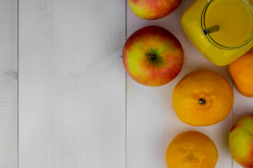 Composition of healthy detox juice smoothie. Healthy vegetables and fruits