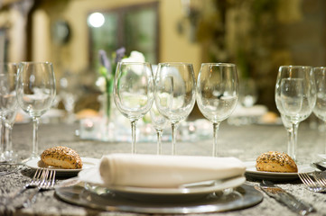 Table decoration, wedding celebration