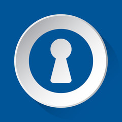 keyhole - simple blue icon on white button