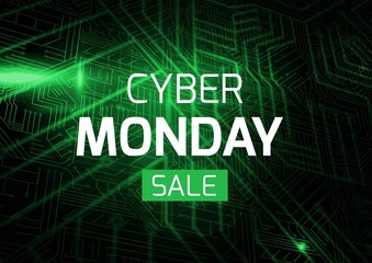 Fototapeta premium Cyber Monday Sale in green and black