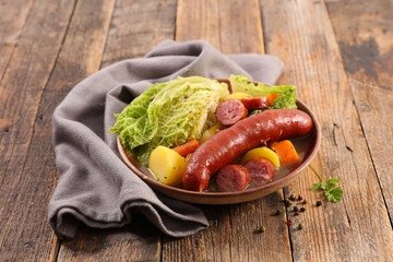 soup with sausage and vegetable