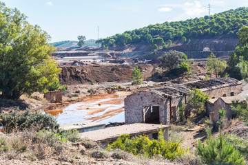 Remains of the old mines of Riotinto in Huelva (Spain)