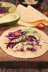 taco with chicken and avocado