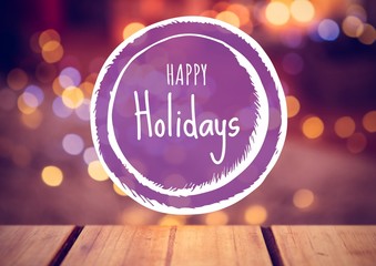Naklejka premium Happy holidays text with magical lights
