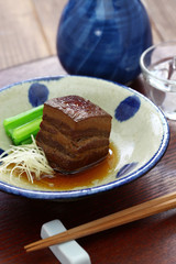 braised pork belly, dongpo pork, okinawa rafute
