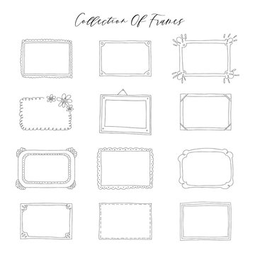 Beautiful template hand drawn frames.