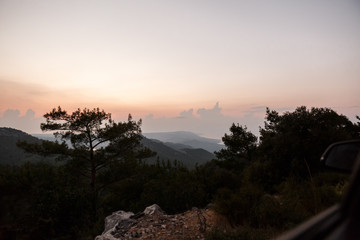 sunset in the mountains