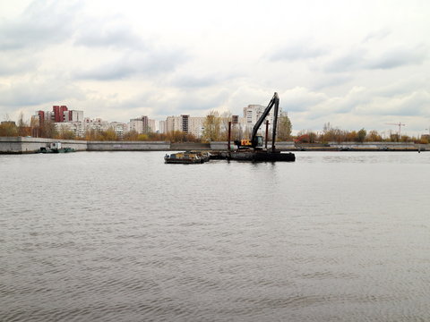 dredging in the city reservoir