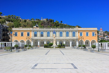 Obraz premium Solomos square in Zakynthos city. Zakynthos or Zante island, Ionian Sea, Greece.