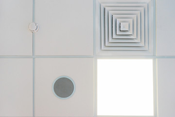 Design and details of the modern device ceilings in the room.
