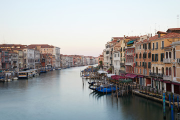 Fototapeta na wymiar Grand Canal in Venice, nobody in the early morning in summer in Italy