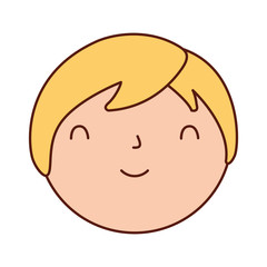 cute baby face on white background