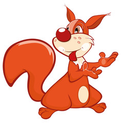  Illustration of a Cute Squirrel. Cartoon Character