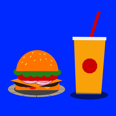 Burger and soda