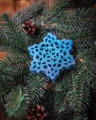 Gingerbread and christmas cookies. handmade. New Year and Christmas, holidays. painting on gingerbread.