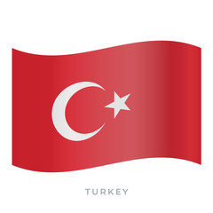 Turkey waving flag vector icon. Vector illustration isolated on white.
