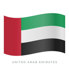 United Arab Emirates waving flag vector icon. Vector illustration isolated on white.