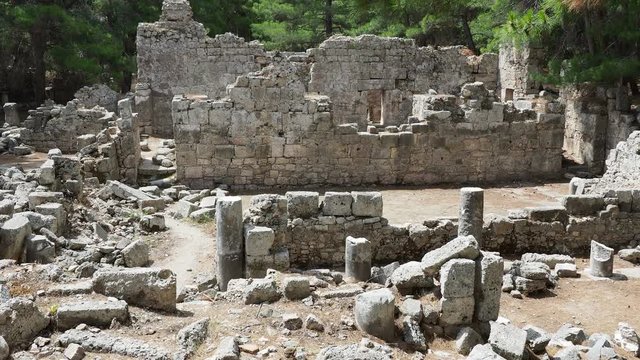 Ruins of public baths in ancient Phaselis city. Antalya province, Turkey.