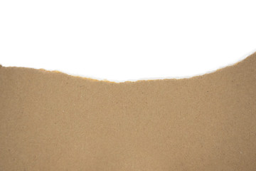 Isolated Tron Brwon Paggage Paper with White Blank Copyspace