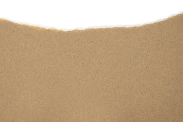 Isolated Tron Brwon Paggage Paper with White Blank Copyspace