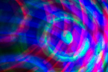 colorful circles disco party light Flat lay, top view, copy space