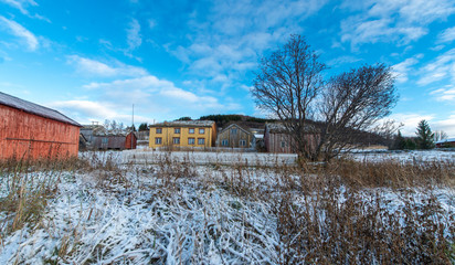 Fototapeta na wymiar old houses in Norway.Tromso