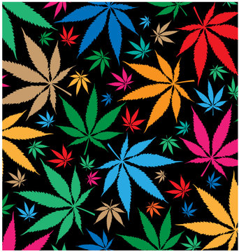 marijuana color pattern on black background