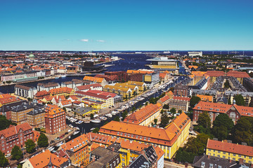 Fototapeta na wymiar Top view of Copenhagen, Denmark