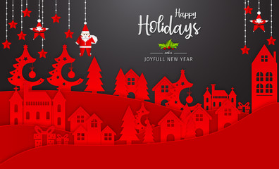 Happy Holidays and Joyful New Year Greeting Card. Happy Holidays and Joyful New Year Vector Design.