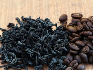 Dry tea and coffee on the table