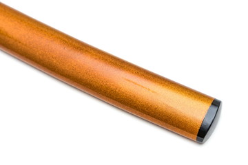 Orange Saya : Scabbard of Japanese sword  isolated in white background.