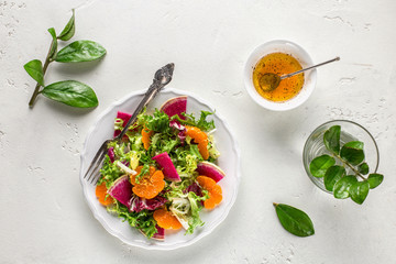 Salad with watermelon radish