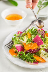 Salad with watermelon radish