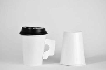 White paper coffee cup - close up
