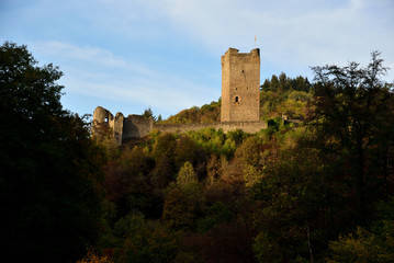 Fototapeta na wymiar Die Burgruine von Manderscheid in der Eifel