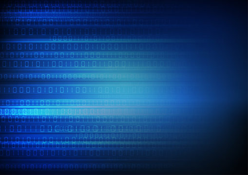 Vector : Binary code on blue background