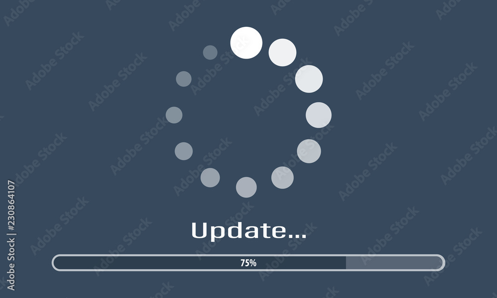 Leinwandbilder Update system icon vector. Modern flat design vector illustration, concept of upgrade application progress icon, for graphic and web design. Loading process