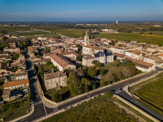 Fototapeta na wymiar Saint Estephe village, situated along the wine route of Saint Estephe in the Bordeaux region