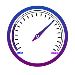 Speedometr, odometer isolated icon on white background, auto service,, vetcor, speedometer icon, speed icon