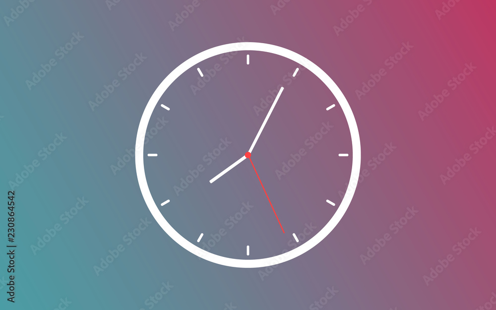 Poster Clock icon color gradient. Alarm clock retro. Vector illustration. EPS 10. UI countdown clock counter timer. Vector digital count down circle board with circle time pie diagram. Scoreboard of day, hou
