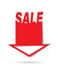 Sale red sticker arrow Super Sale arrow banner. Big sale, Vector illustration Growth arrow vector icon