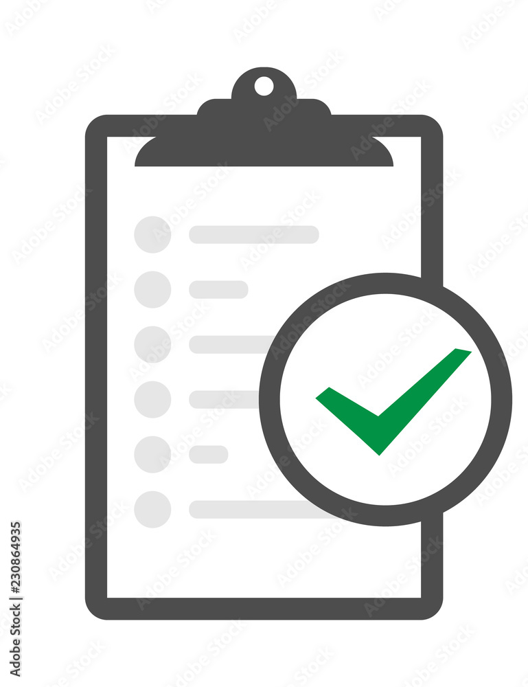 Poster in compliance icon set that shows a company passed inspection clipboard verification vector icon iso