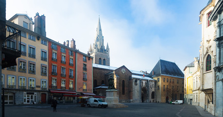 Fototapeta premium Medieval Grenoble with Saint-Andre Church