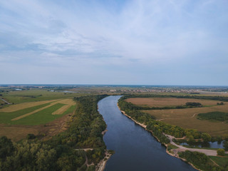 Fototapeta na wymiar View of the great Oka river from a height