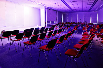 conference hall or seminar room background with projection light