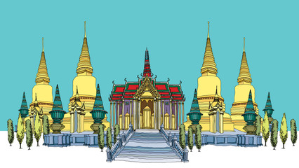 Naklejka premium Temple against sky