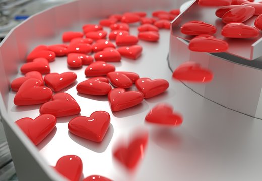 Factory producing hearts - Hearts production