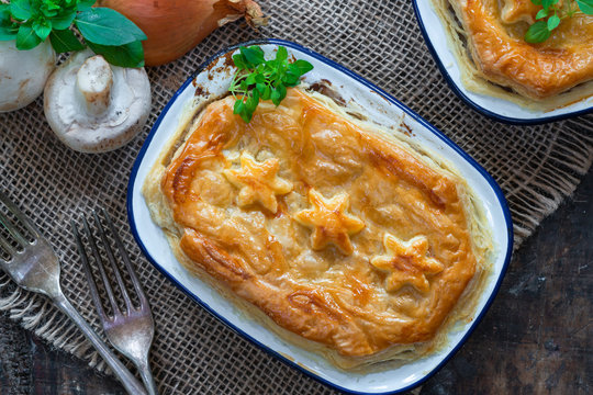 Steak And Mushroom Pie - Top View